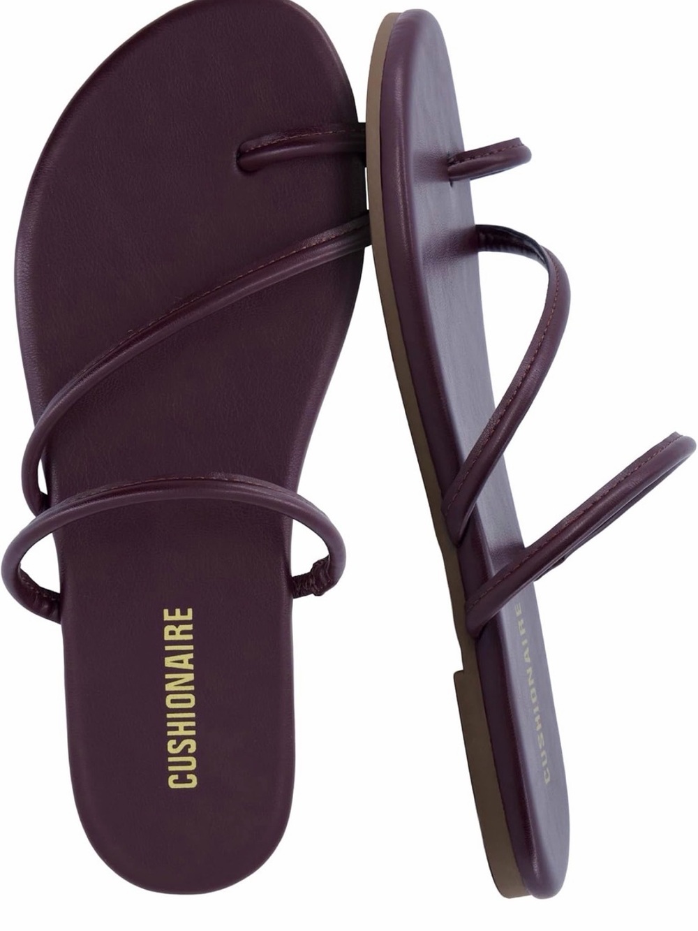 Cushionaire Women's Burgandy Minimal Strappy Sandals - Never worn